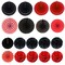 Party Decoration, 21 Pcs Black and Red Hanging Paper Fans Pom Poms Flowers, Garlands String Polka Dot and Triangle Bunting Flags for Minnie Mouse Birthday Parties Baby Showers Wedding